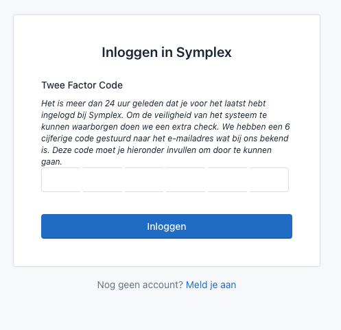 2-Factor code invullen